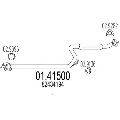 MTS 01.41500 Exhaust Pipe